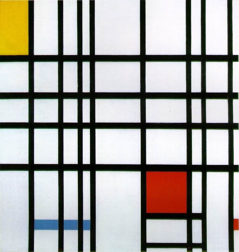 Piet Mondrian Composition with Yellow Blue and Red